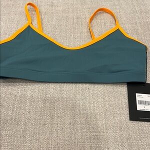 Spiritual Gangster Teal and Orange Sports Bra